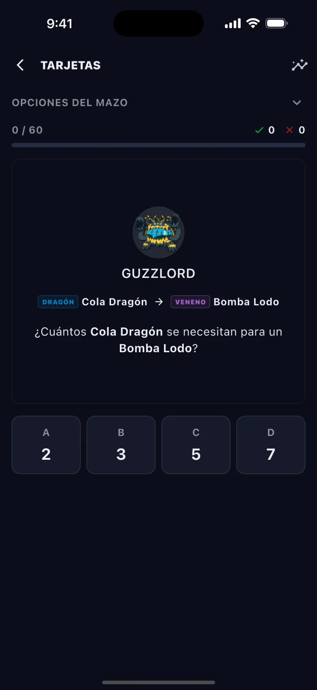 BattleFlow flashcards drilling Pokémon GO PvP matchups and move counts